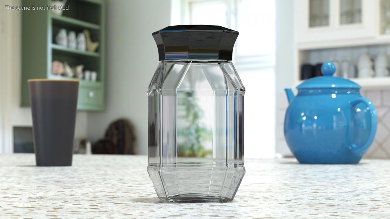 3D Coffee Jar 95g Glass Empty