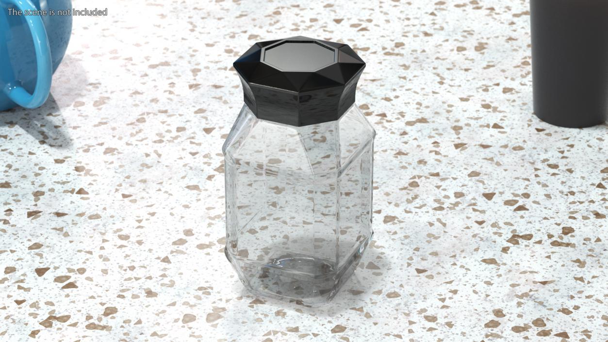 3D Coffee Jar 95g Glass Empty