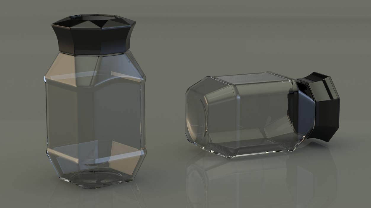 3D Coffee Jar 95g Glass Empty