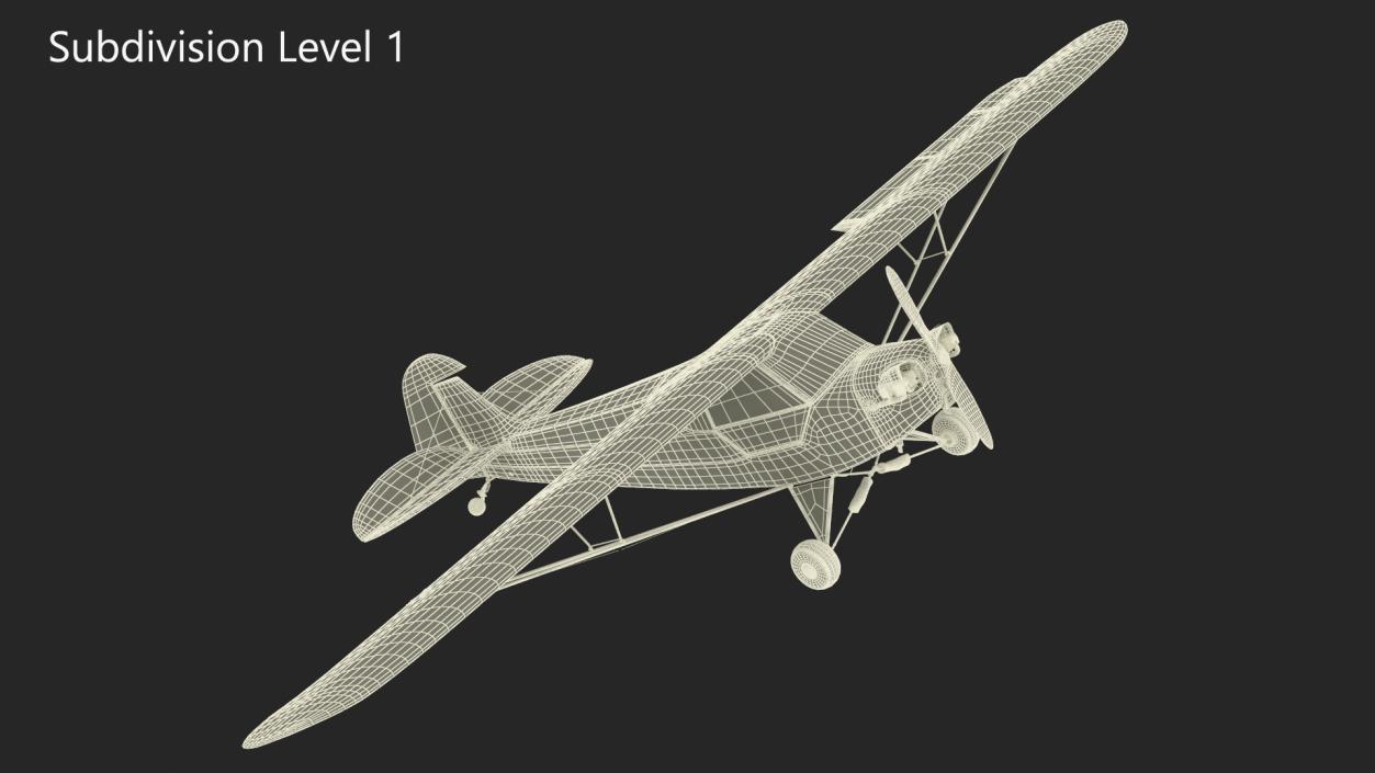 3D model Monoplane Aircraft Piper J-3 Rigged