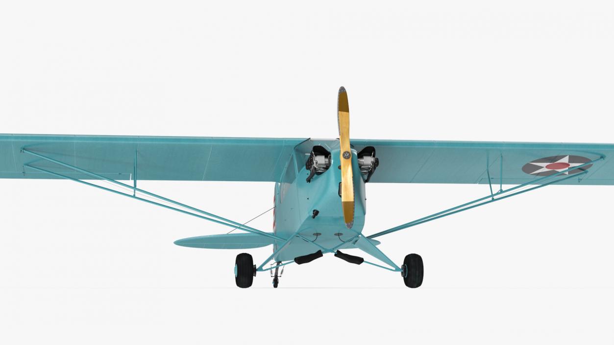 3D model Monoplane Aircraft Piper J-3 Rigged