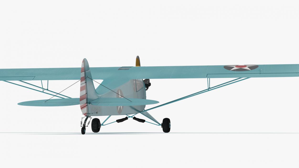 3D model Monoplane Aircraft Piper J-3 Rigged