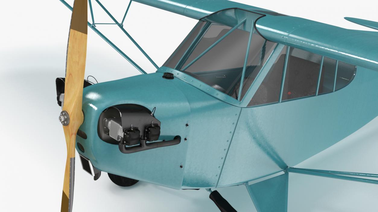 3D model Monoplane Aircraft Piper J-3 Rigged