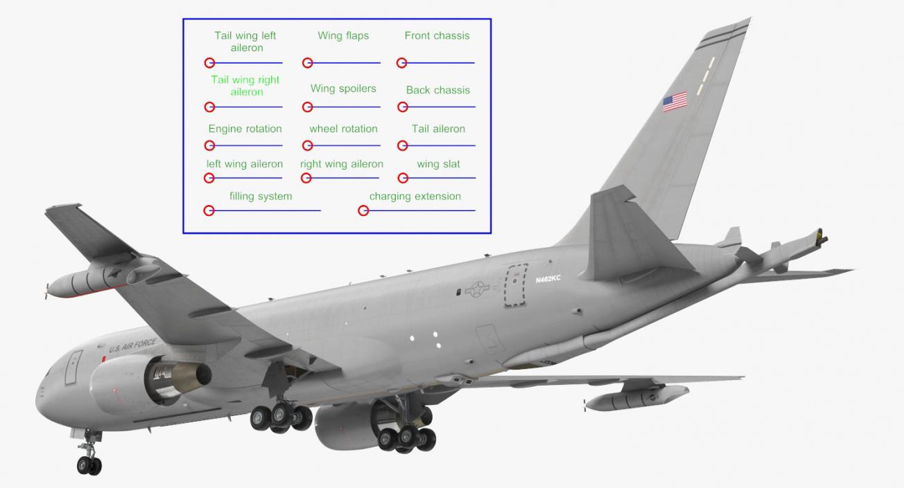 Boeing KC46 Pegasus Military Refueling Aircraft Rigged 3D model