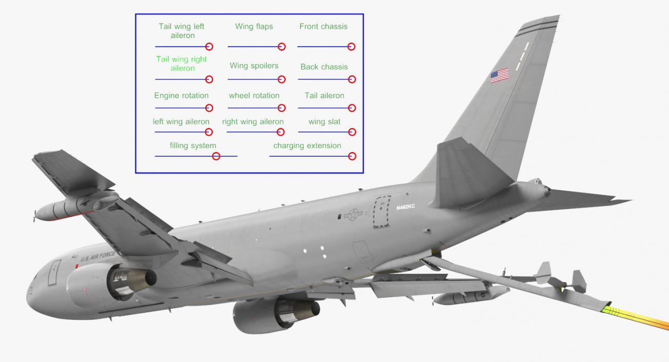 Boeing KC46 Pegasus Military Refueling Aircraft Rigged 3D model