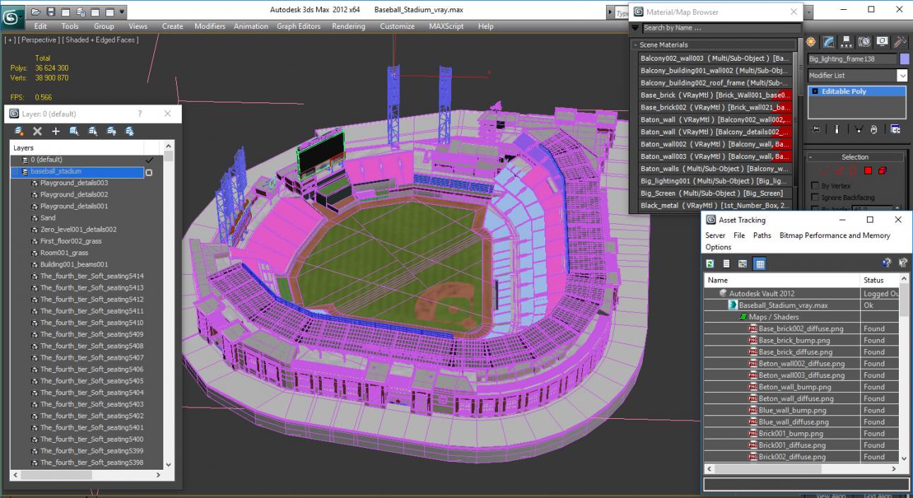 3D Baseball Stadium