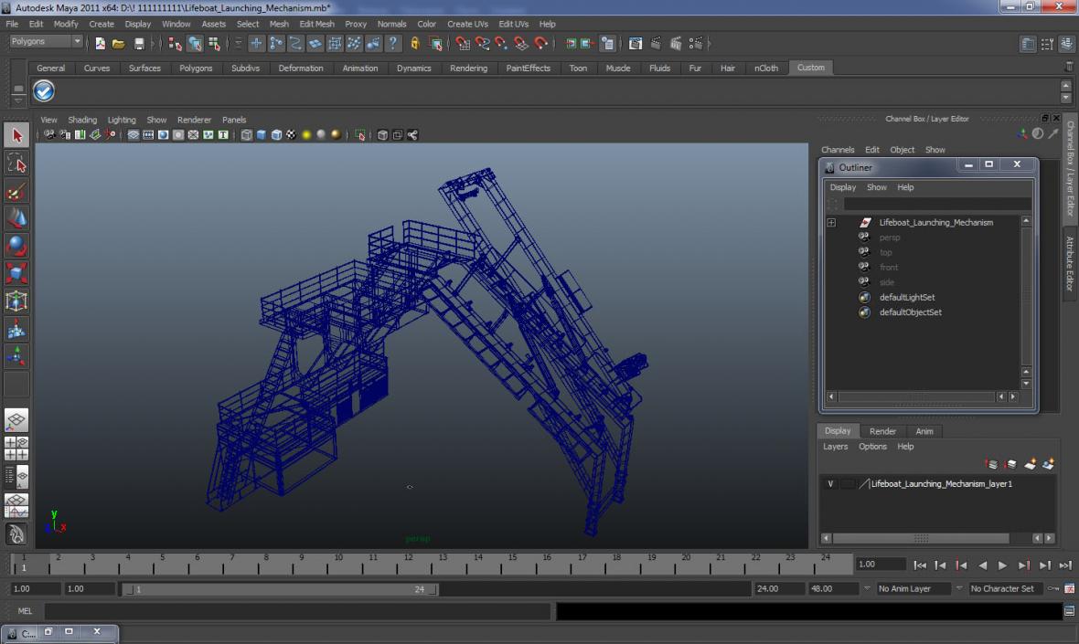 3D Lifeboat Launching Mechanism model