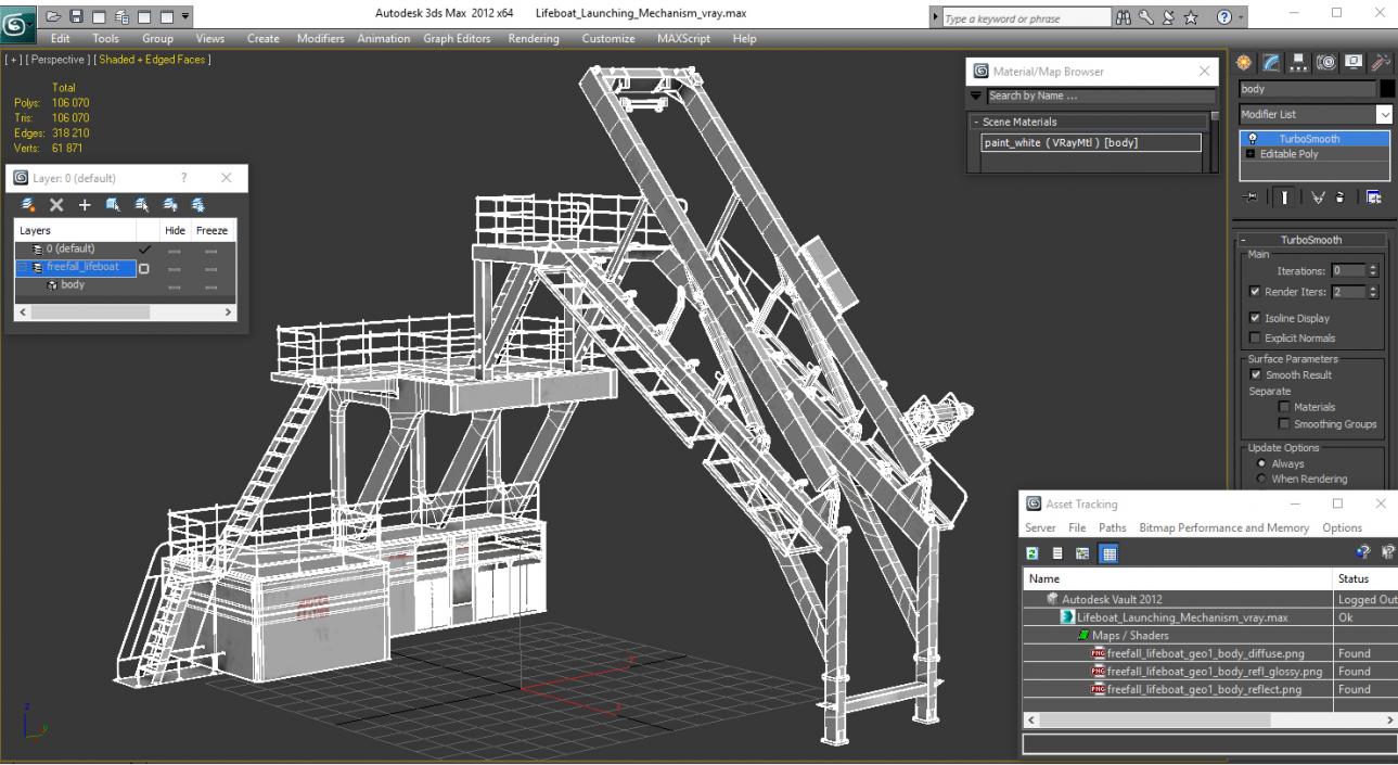 3D Lifeboat Launching Mechanism model