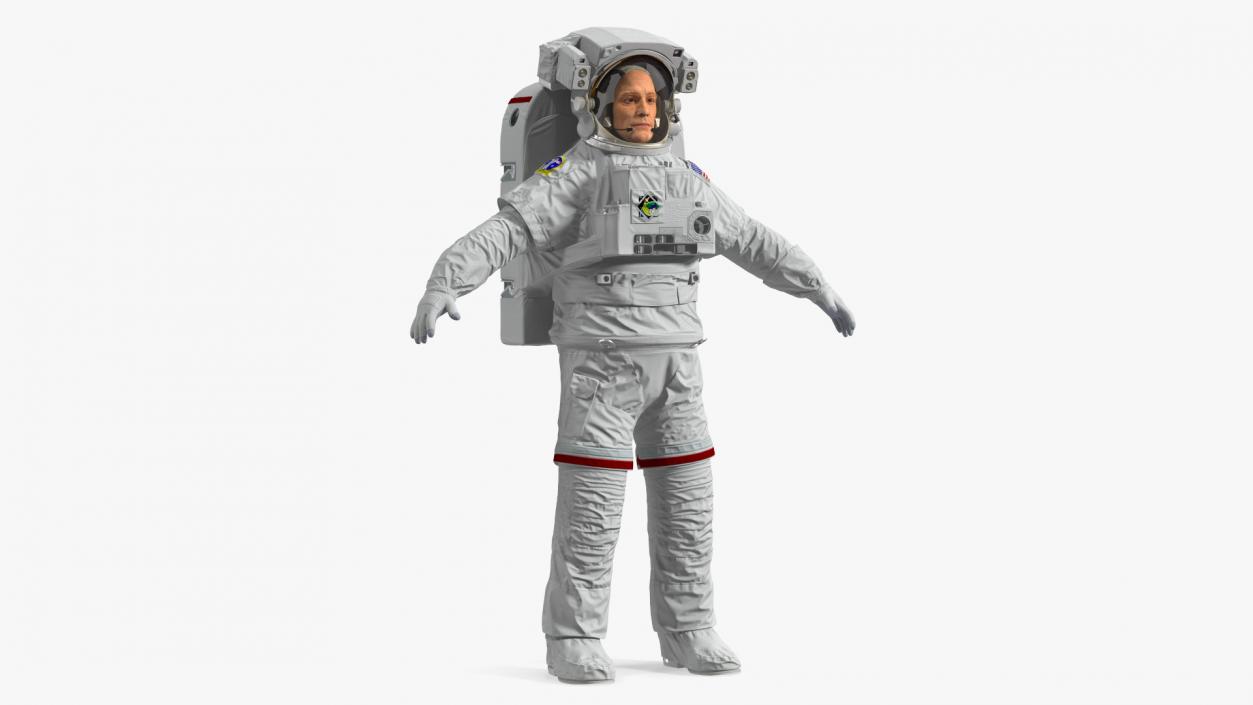 3D Astronaut Wearing Extravehicular Mobility Unit