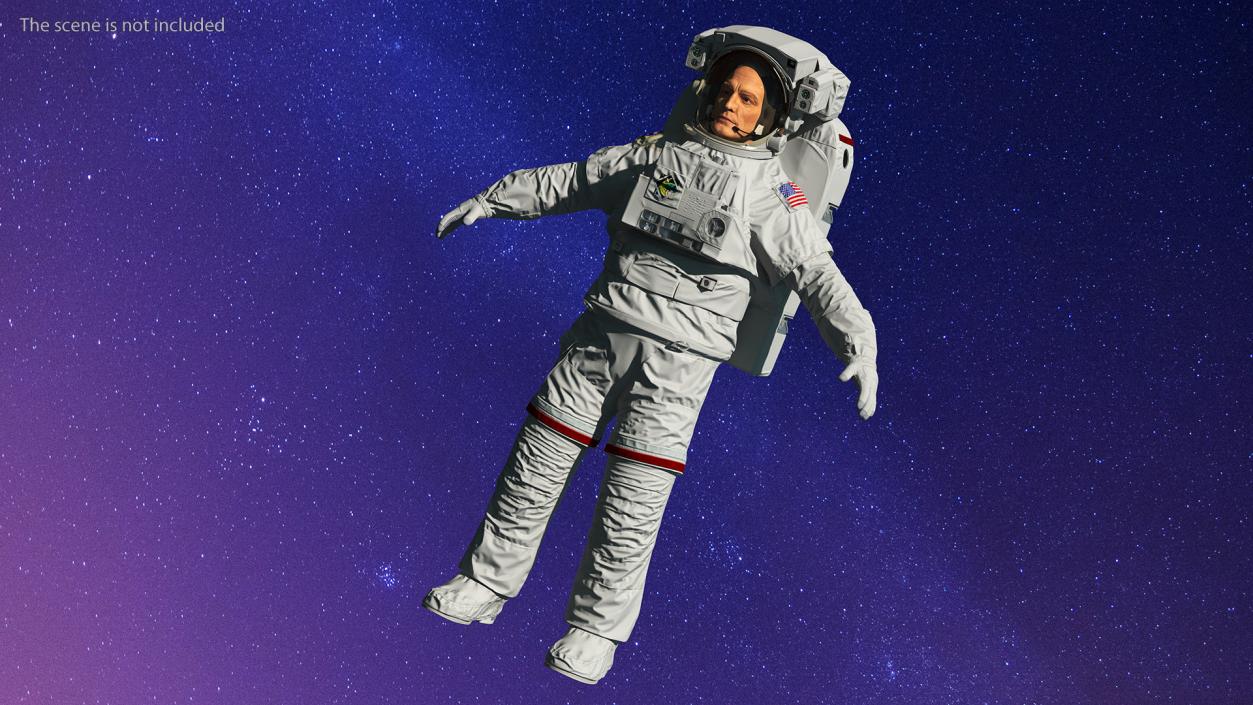 3D Astronaut Wearing Extravehicular Mobility Unit