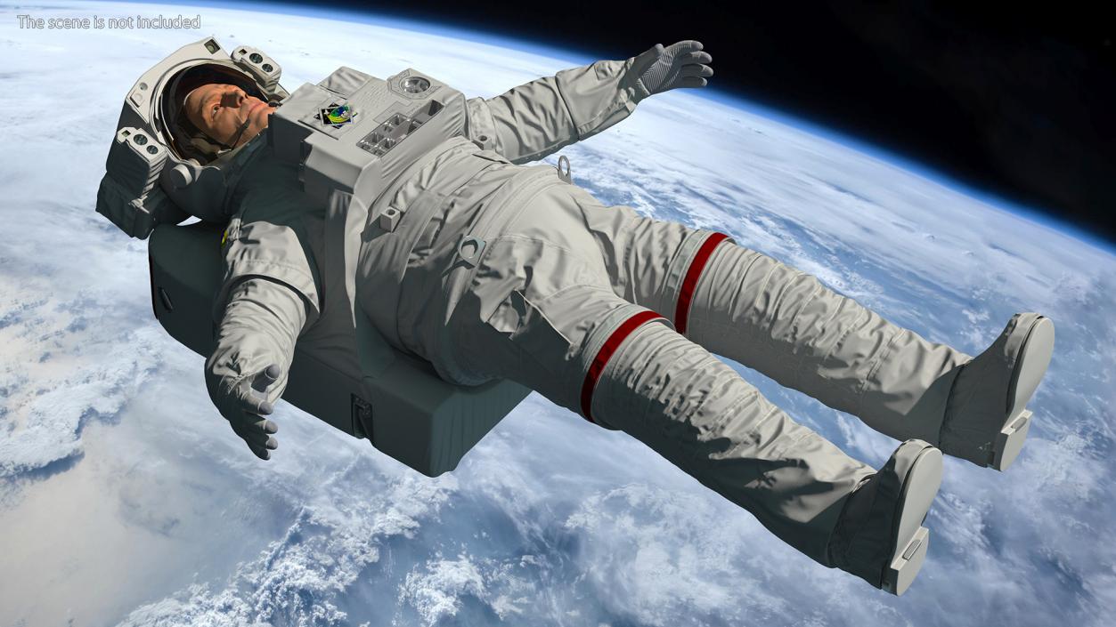 3D Astronaut Wearing Extravehicular Mobility Unit