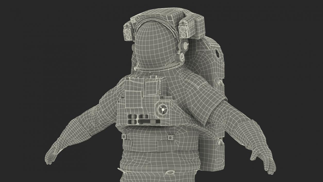 3D Astronaut Wearing Extravehicular Mobility Unit