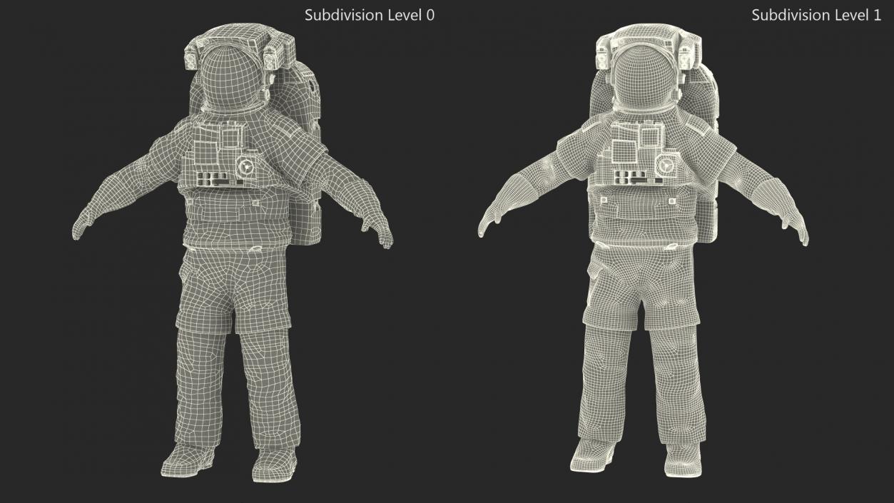 3D Astronaut Wearing Extravehicular Mobility Unit