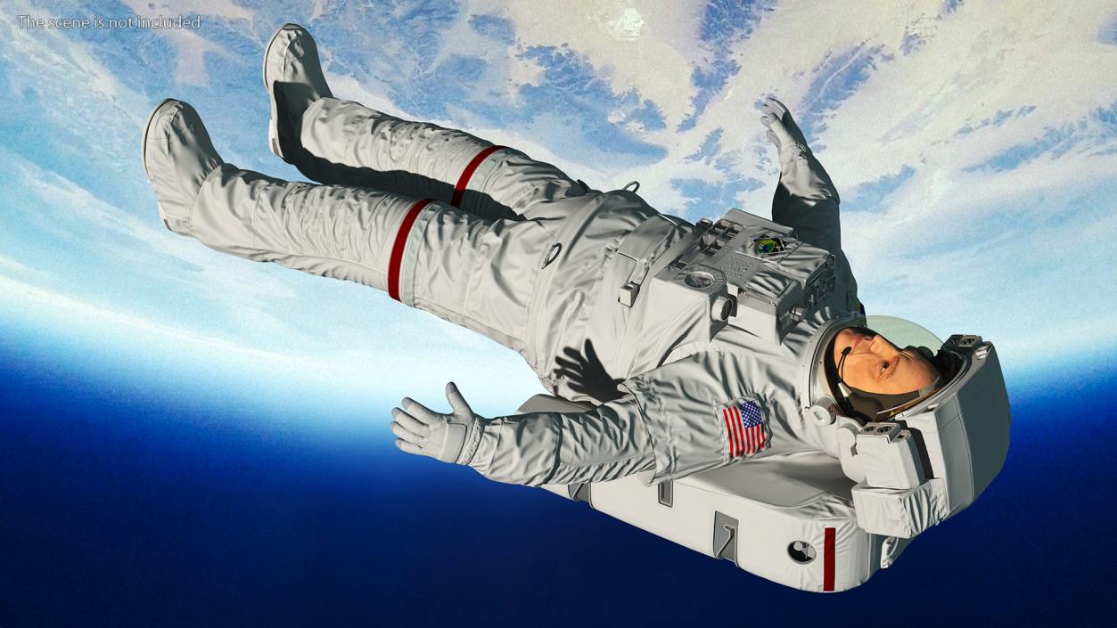 3D Astronaut Wearing Extravehicular Mobility Unit