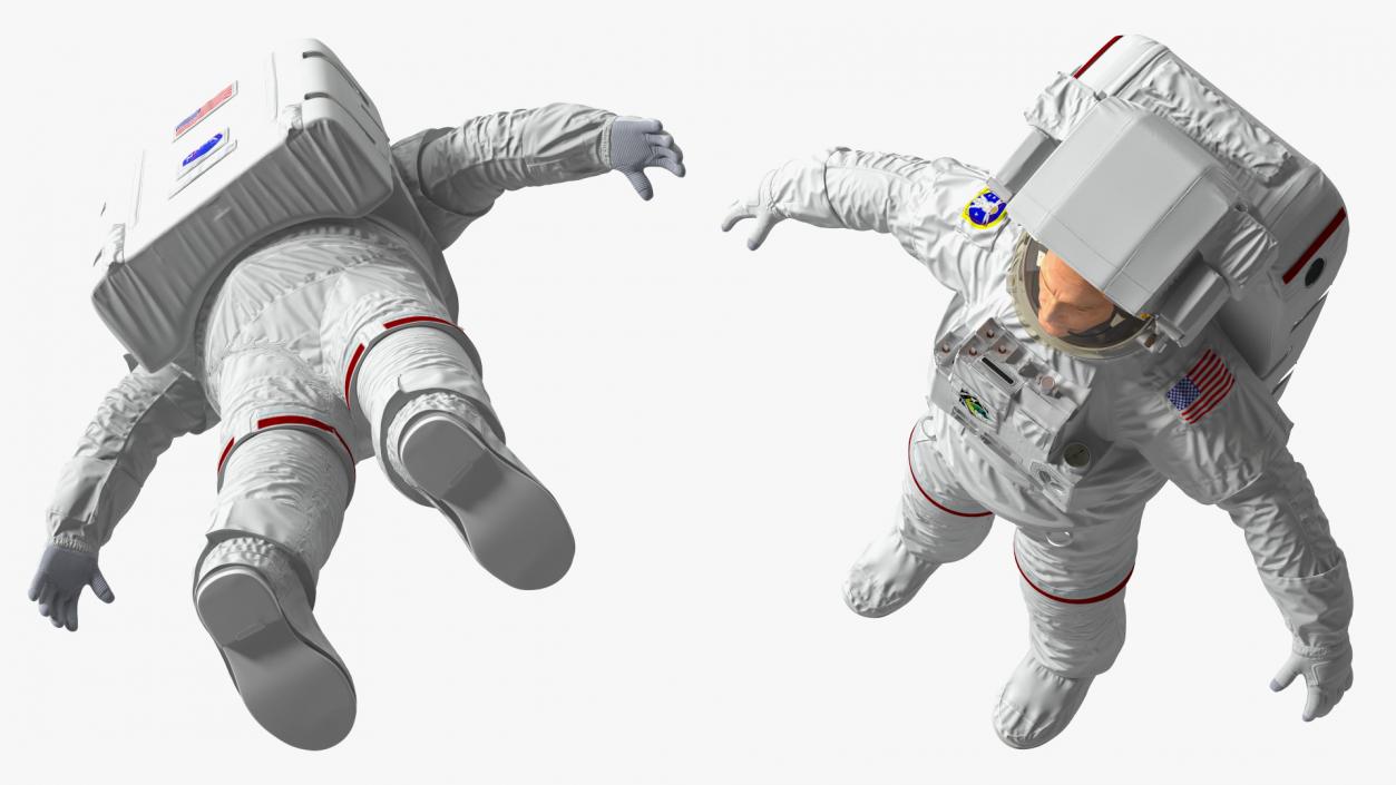 3D Astronaut Wearing Extravehicular Mobility Unit