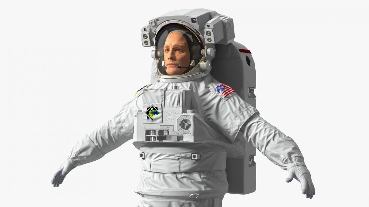 3D Astronaut Wearing Extravehicular Mobility Unit