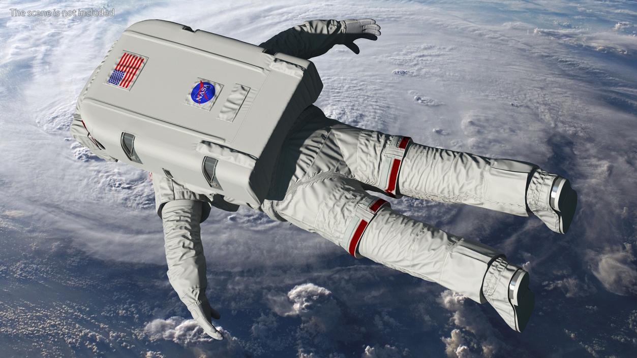 3D Astronaut Wearing Extravehicular Mobility Unit