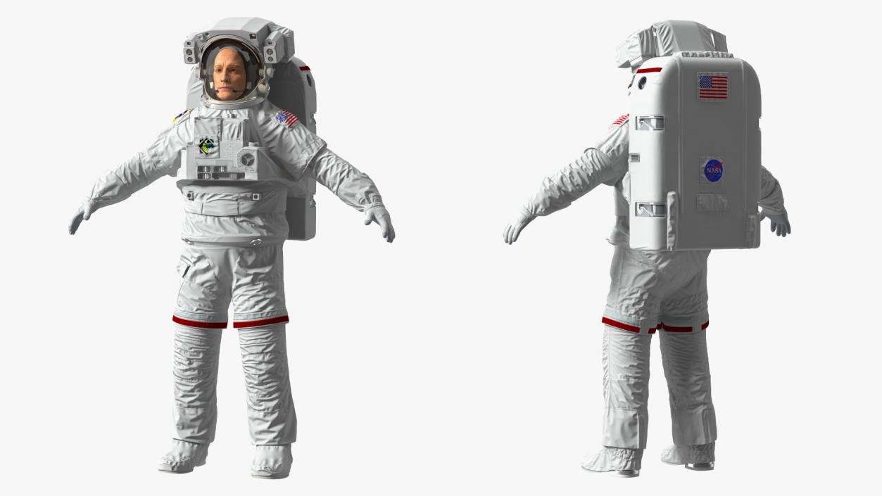 3D Astronaut Wearing Extravehicular Mobility Unit