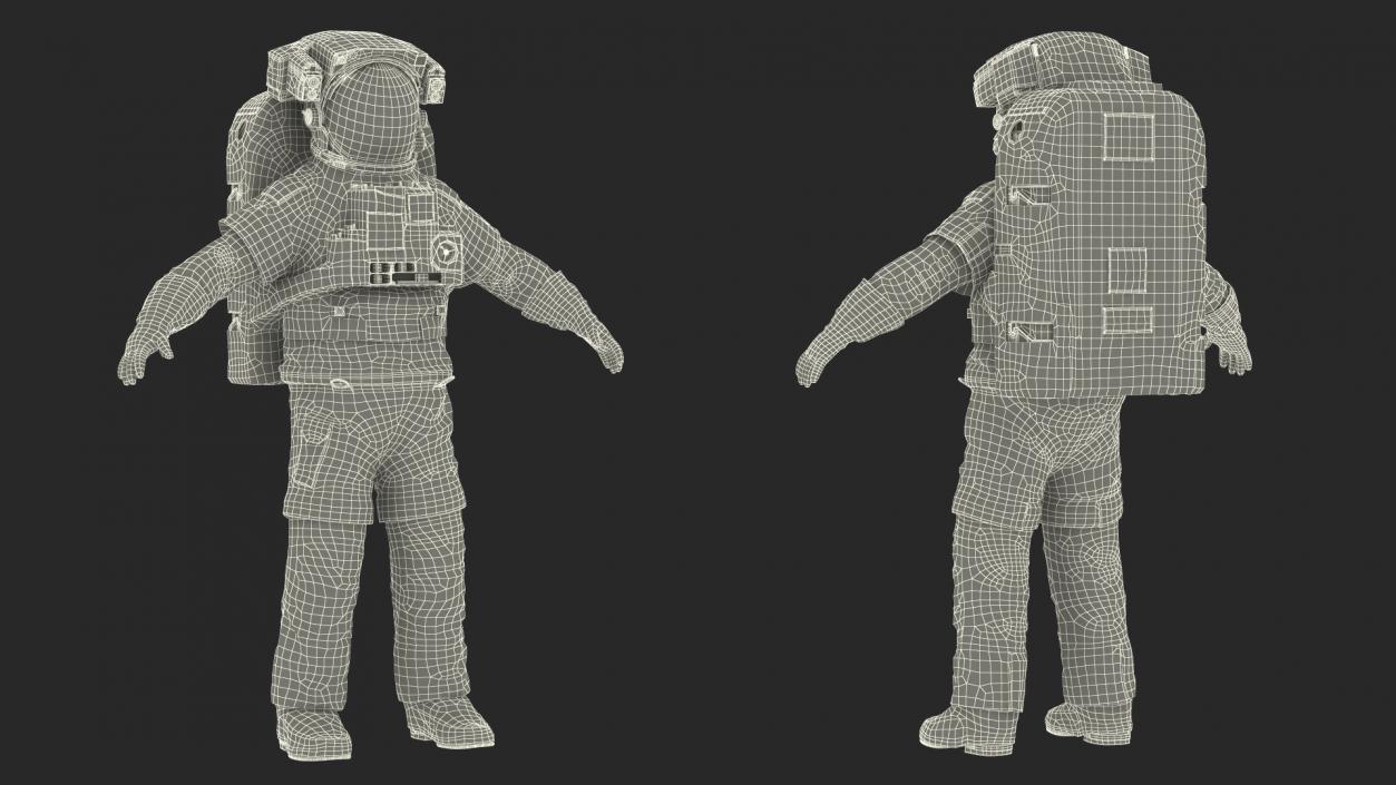 3D Astronaut Wearing Extravehicular Mobility Unit