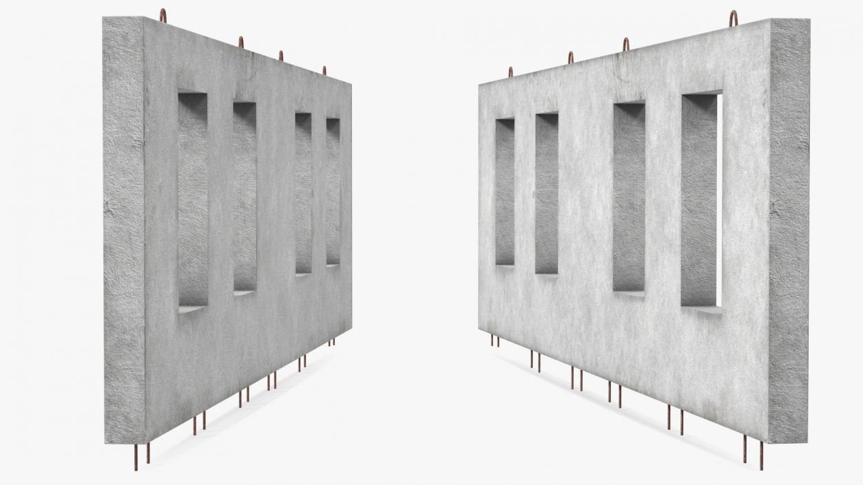 3D Precast Concrete Panels Big Collection model