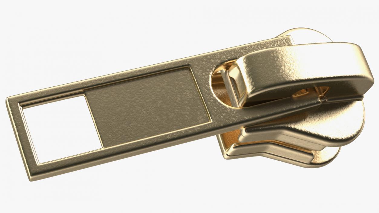 3D Gold Zipper Slider model