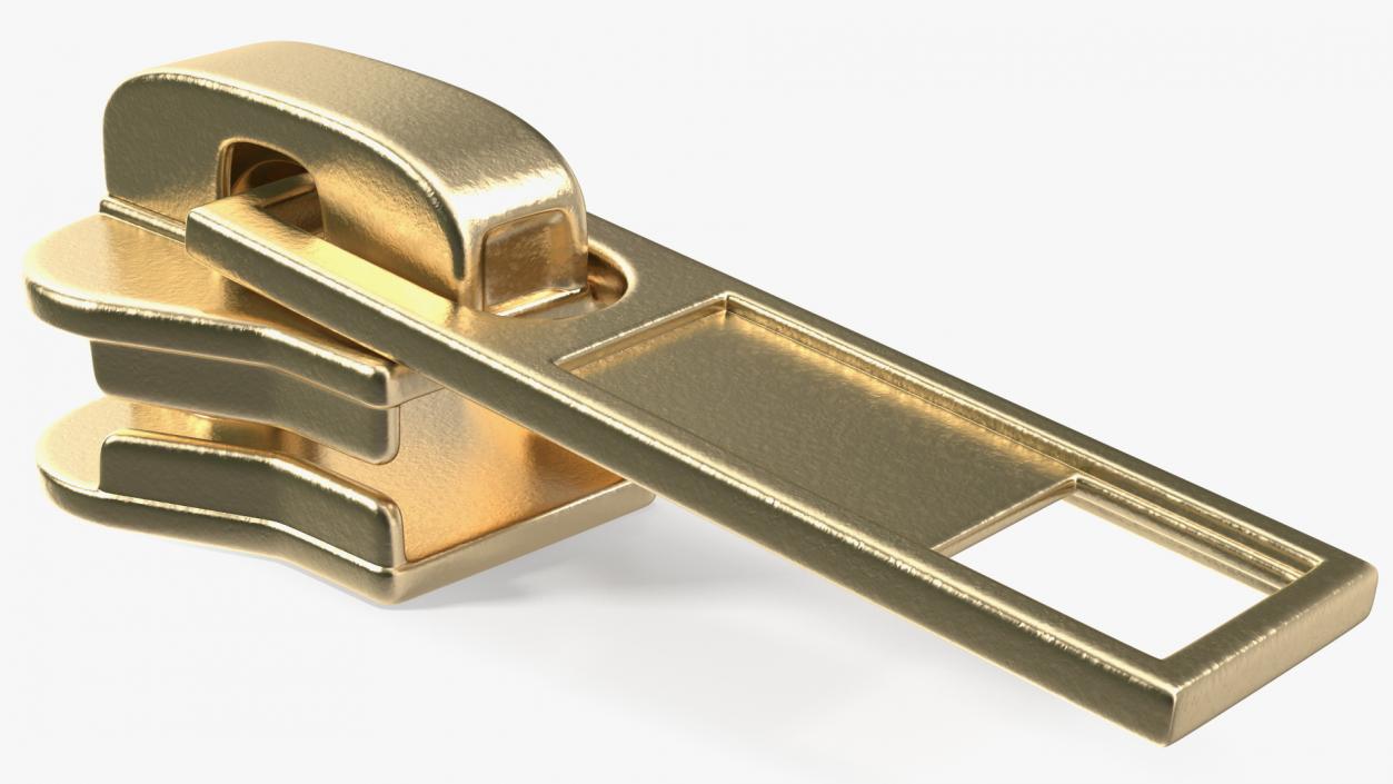 3D Gold Zipper Slider model