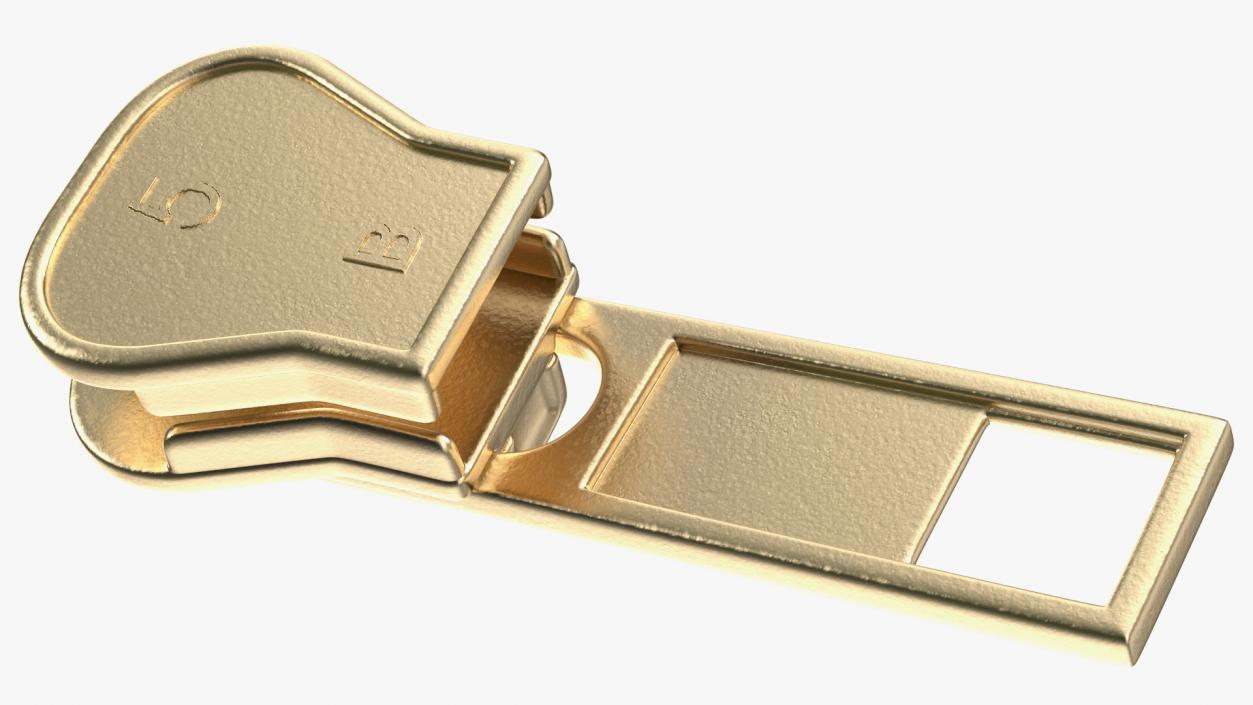 3D Gold Zipper Slider model