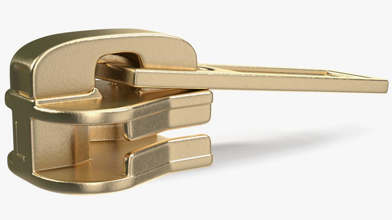 3D Gold Zipper Slider model