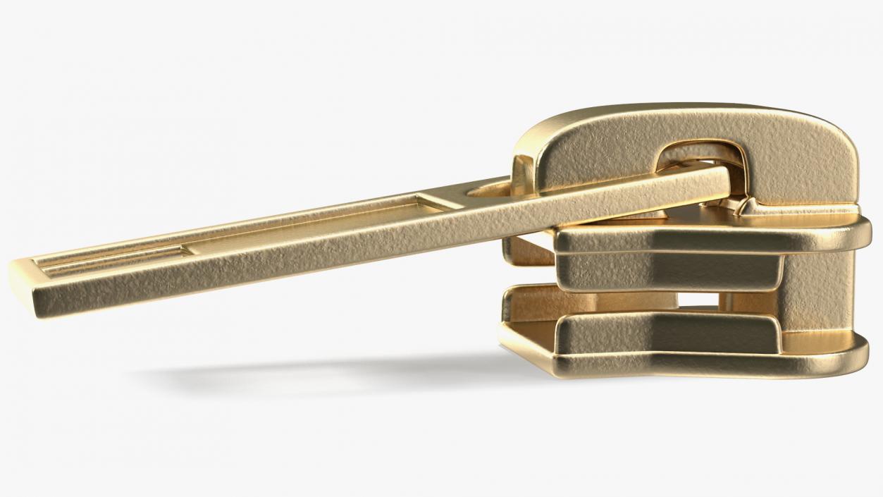 3D Gold Zipper Slider model