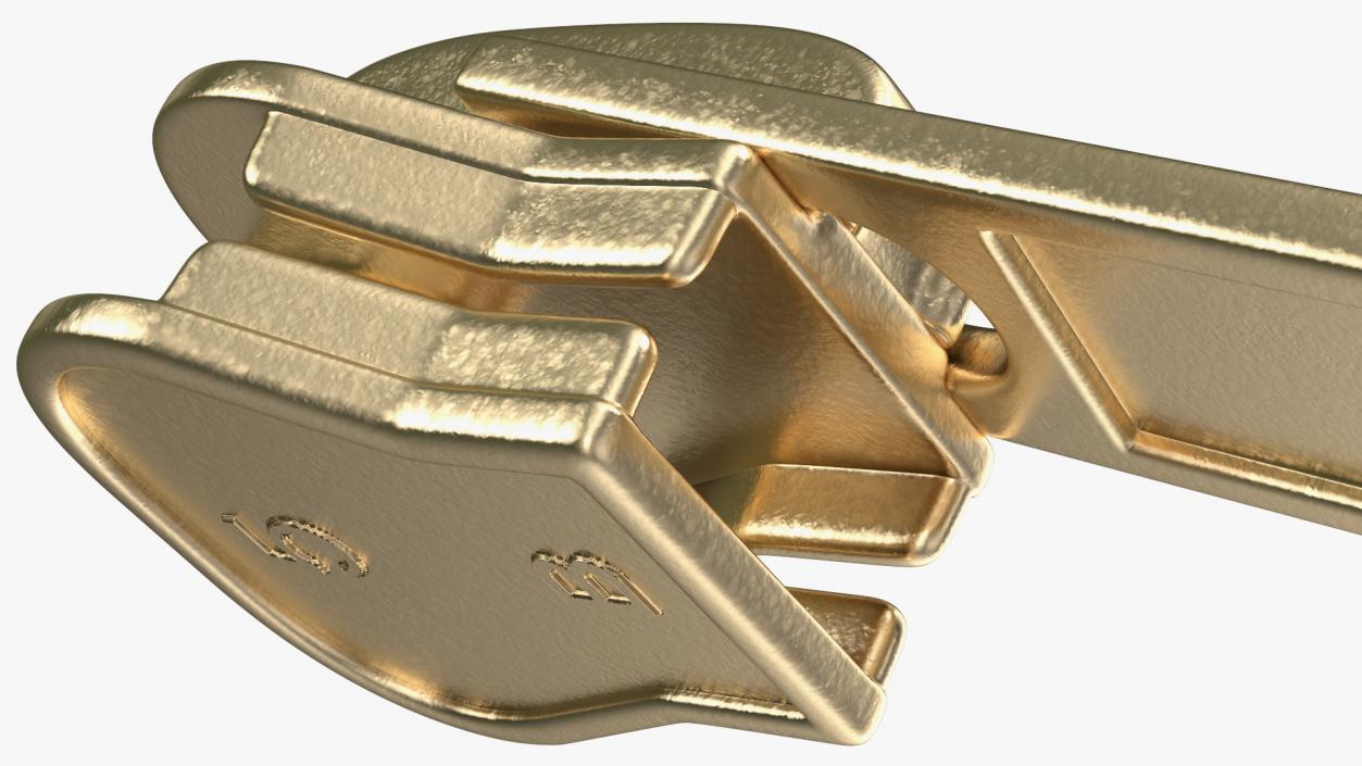 3D Gold Zipper Slider model