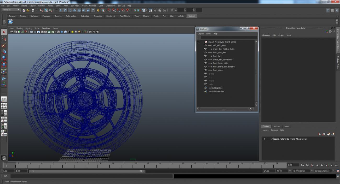 3D Sport Motorcycle Front Wheel model