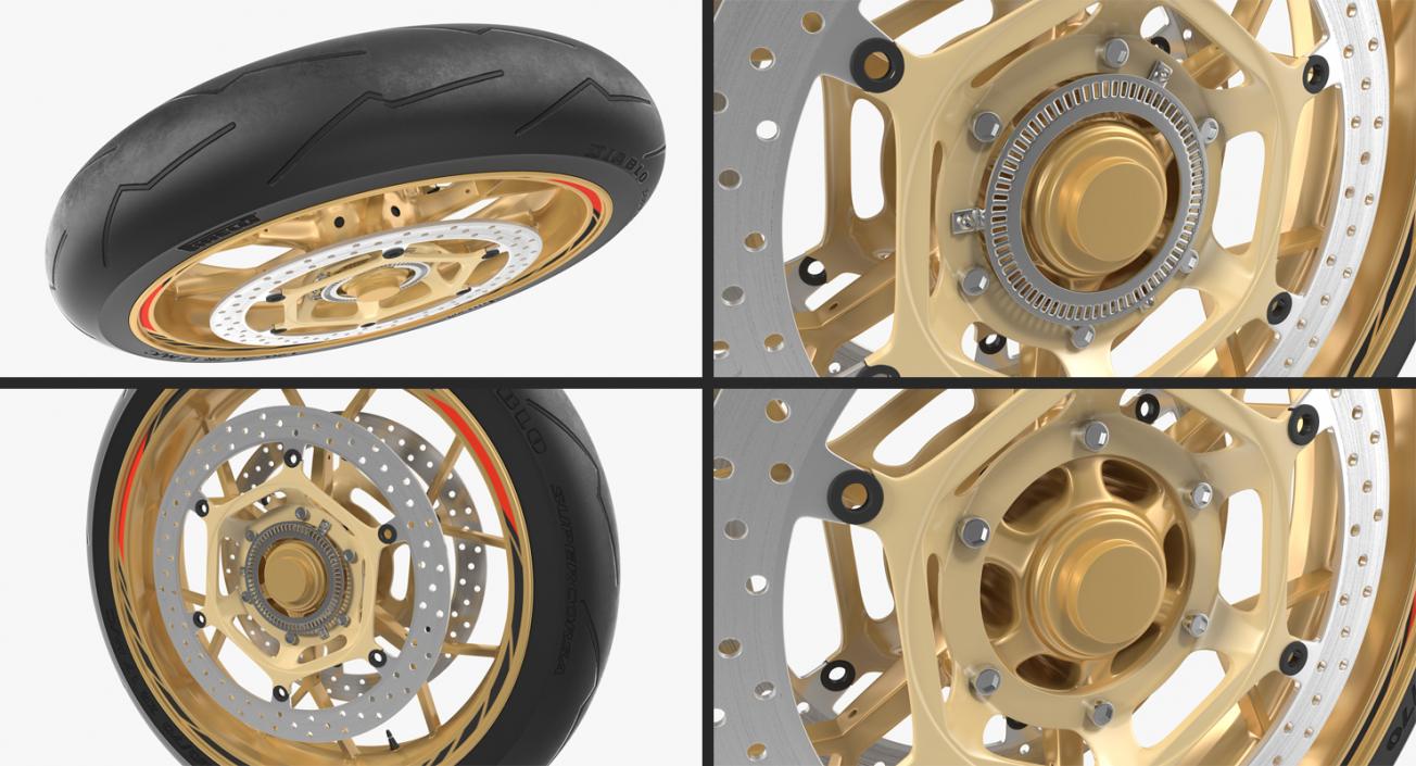 3D Sport Motorcycle Front Wheel model