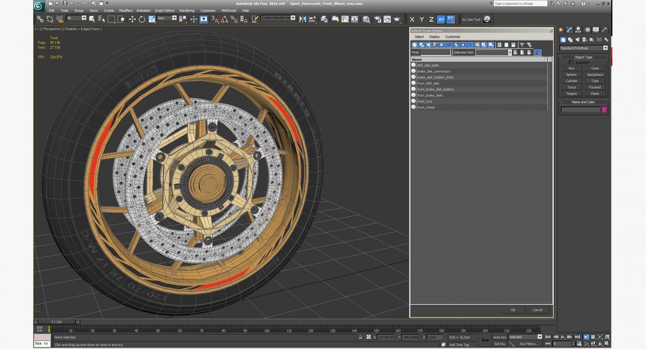 3D Sport Motorcycle Front Wheel model