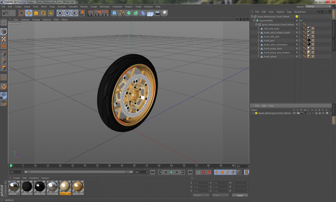 3D Sport Motorcycle Front Wheel model