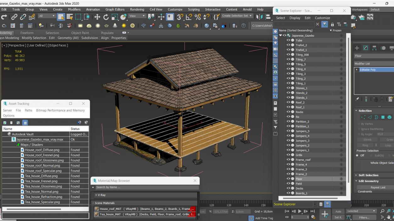 3D model Japanese Gazebo