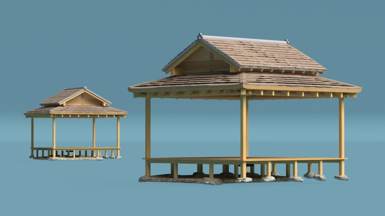 3D model Japanese Gazebo