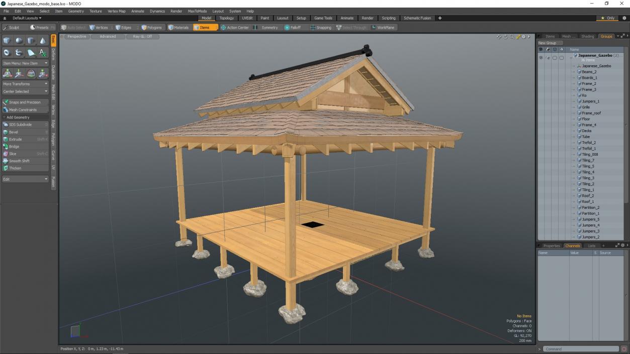 3D model Japanese Gazebo