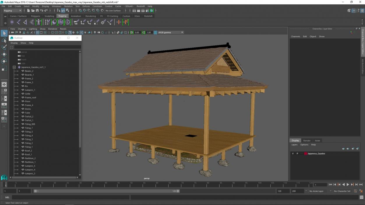 3D model Japanese Gazebo