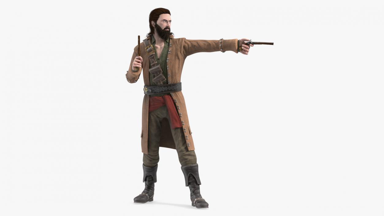 Rogue Pirate Man with Pistols 3D model