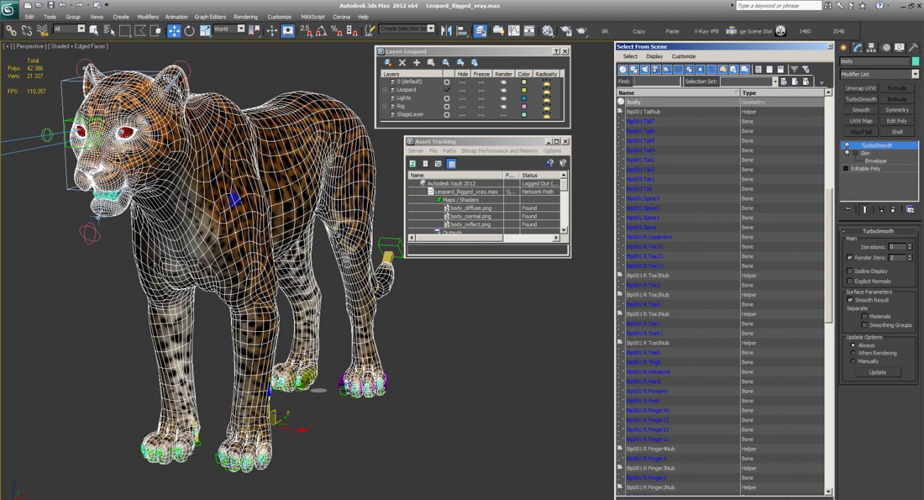 Leopard Rigged 3D model