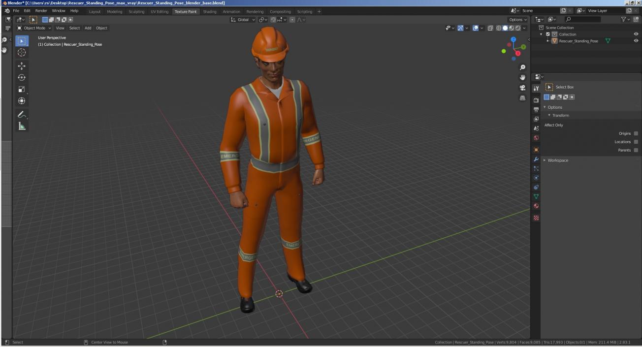 3D Rescuer Standing Pose