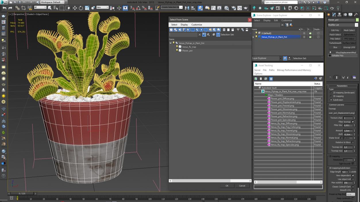 3D Venus Flytrap in Plant Pot