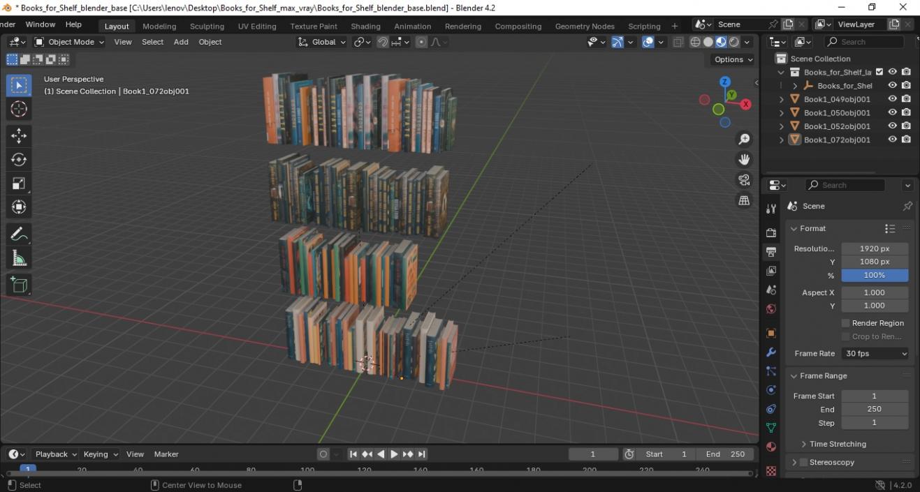 3D model Books for Shelf