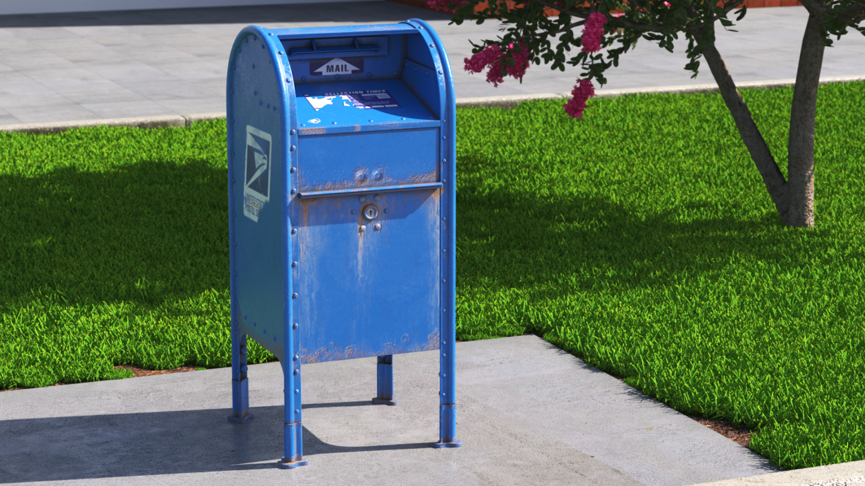 3D US Postal Mail Box Aged model