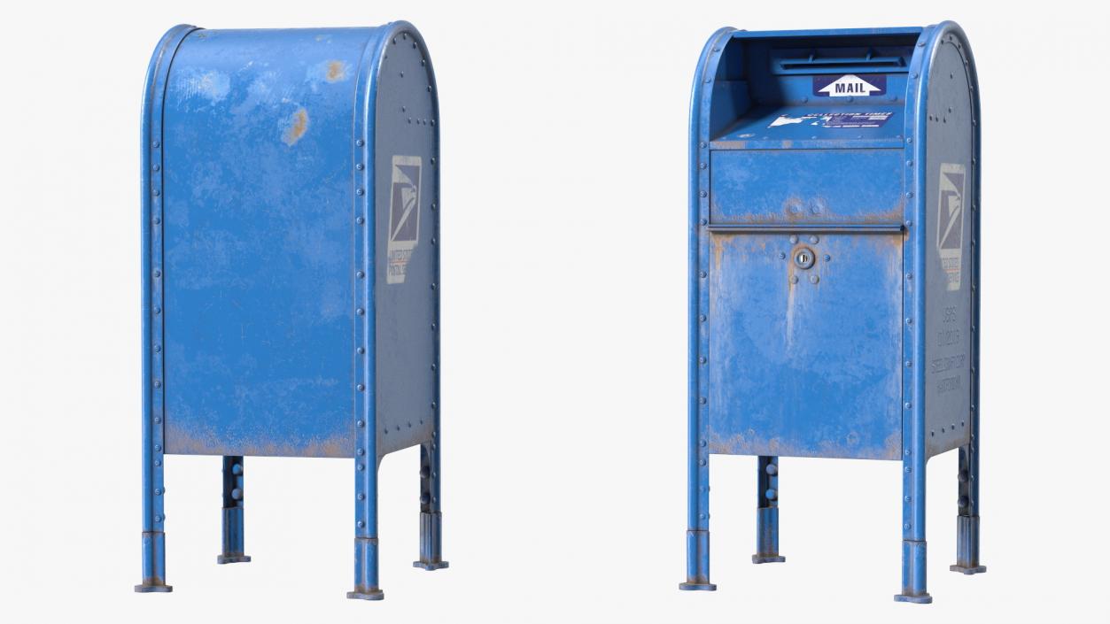 3D US Postal Mail Box Aged model