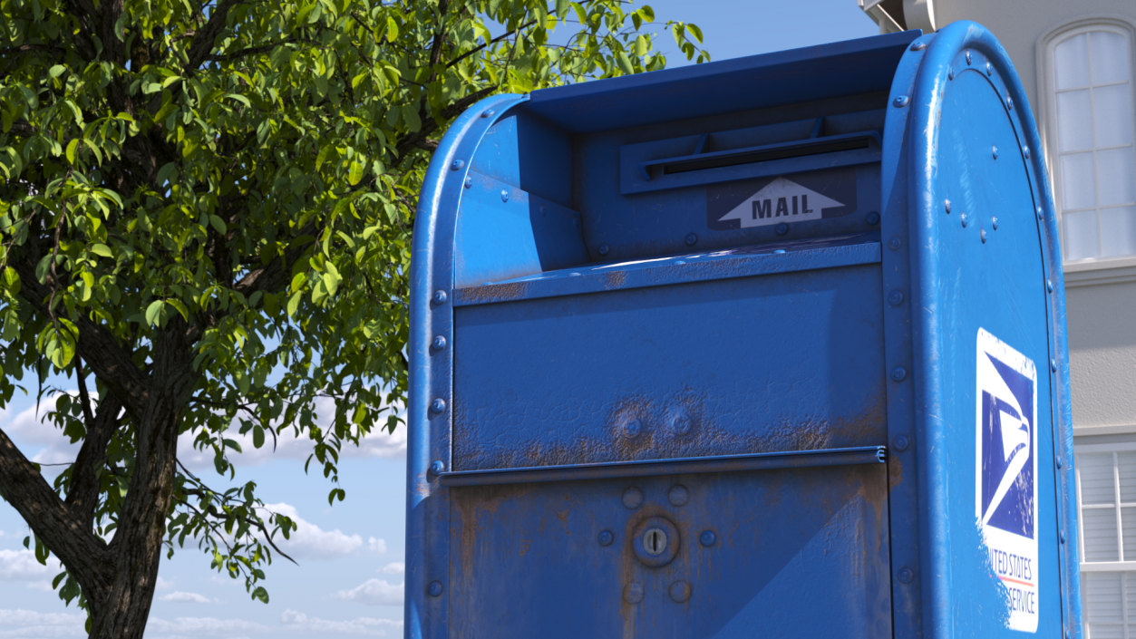 3D US Postal Mail Box Aged model