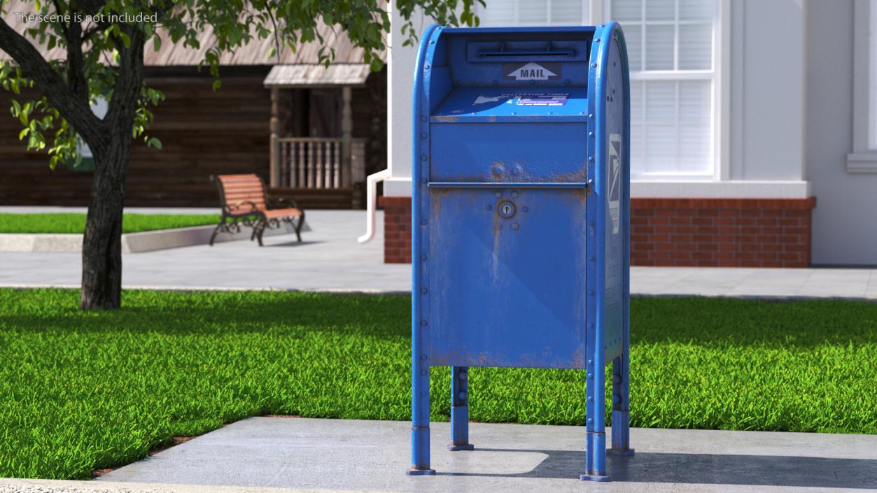 3D US Postal Mail Box Aged model