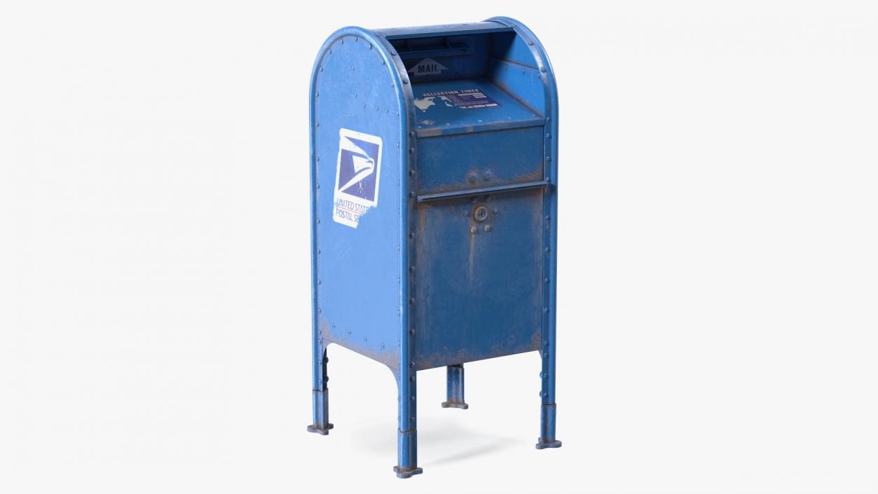 3D US Postal Mail Box Aged model