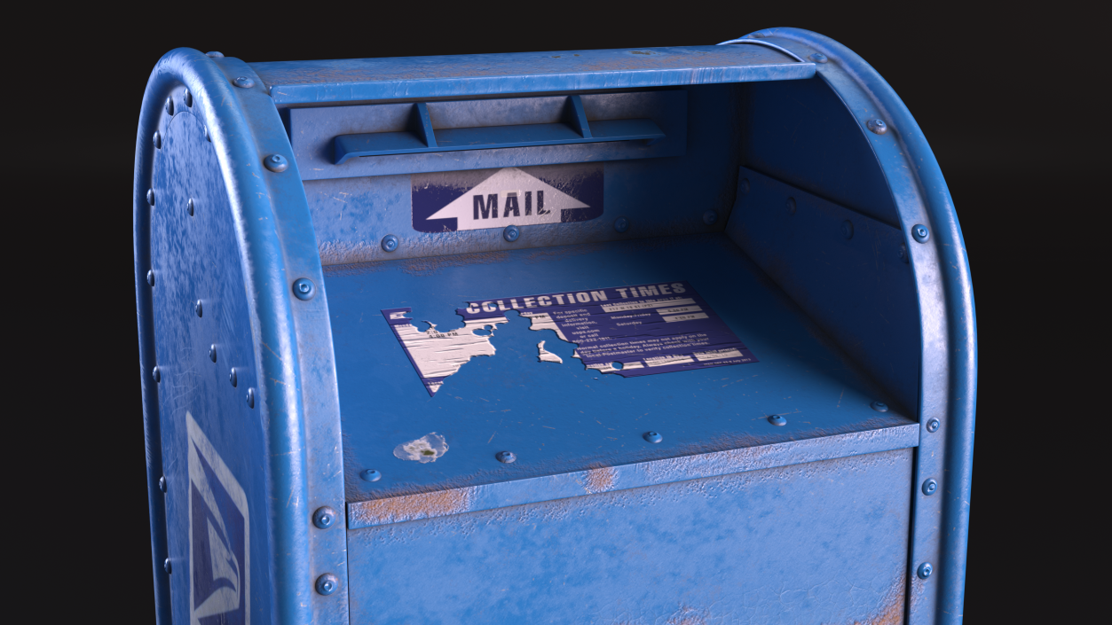 3D US Postal Mail Box Aged model