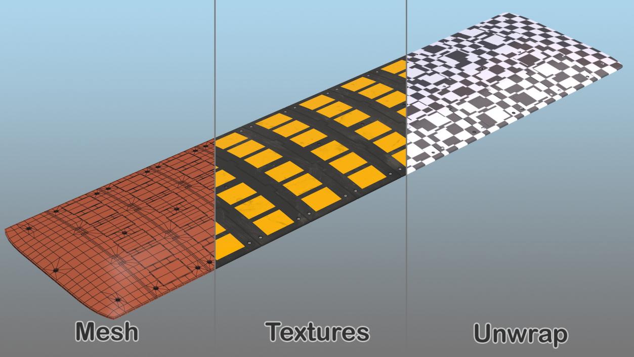 3D Rubber Speed Hump Dusty model